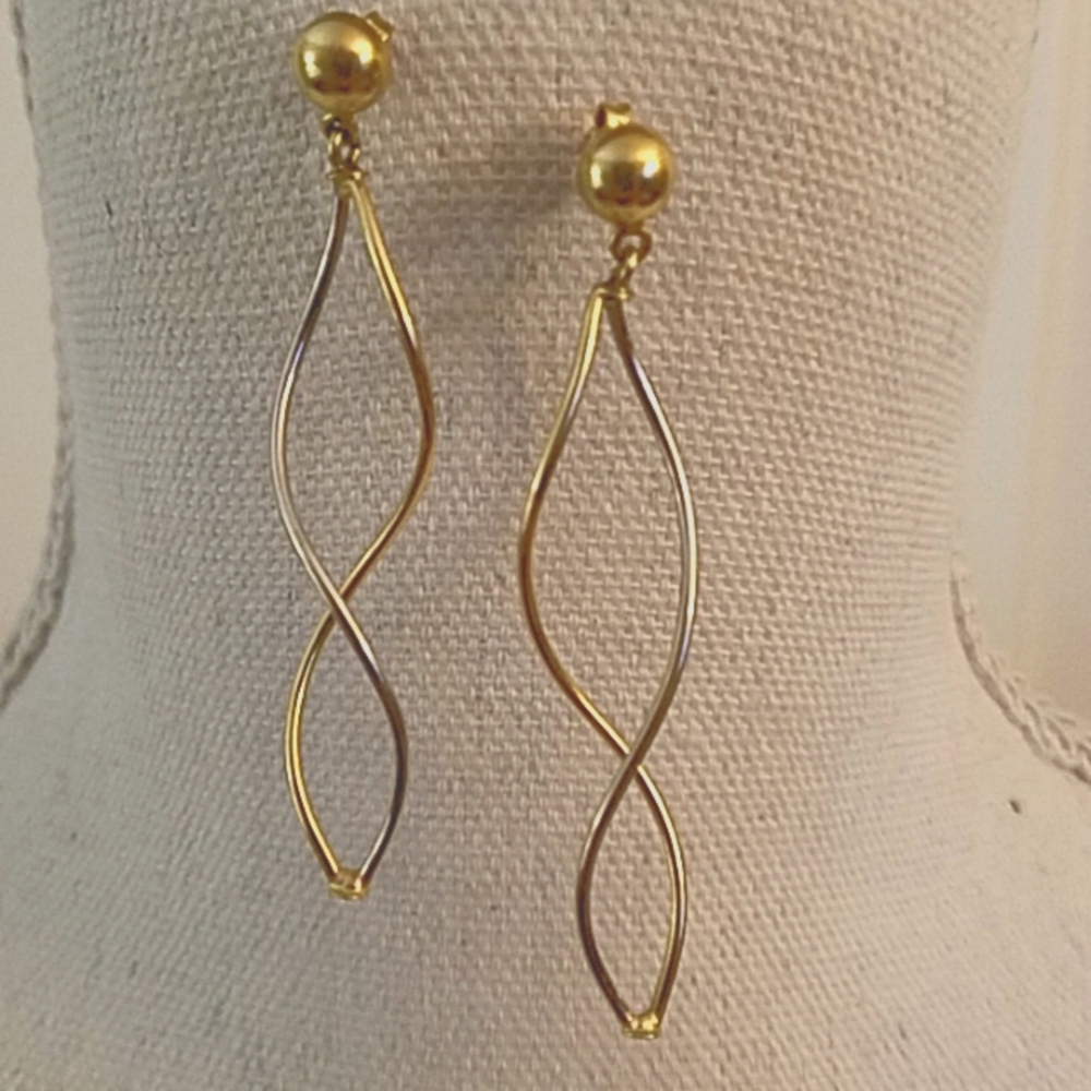 Two Tone 14K Gold Earrings